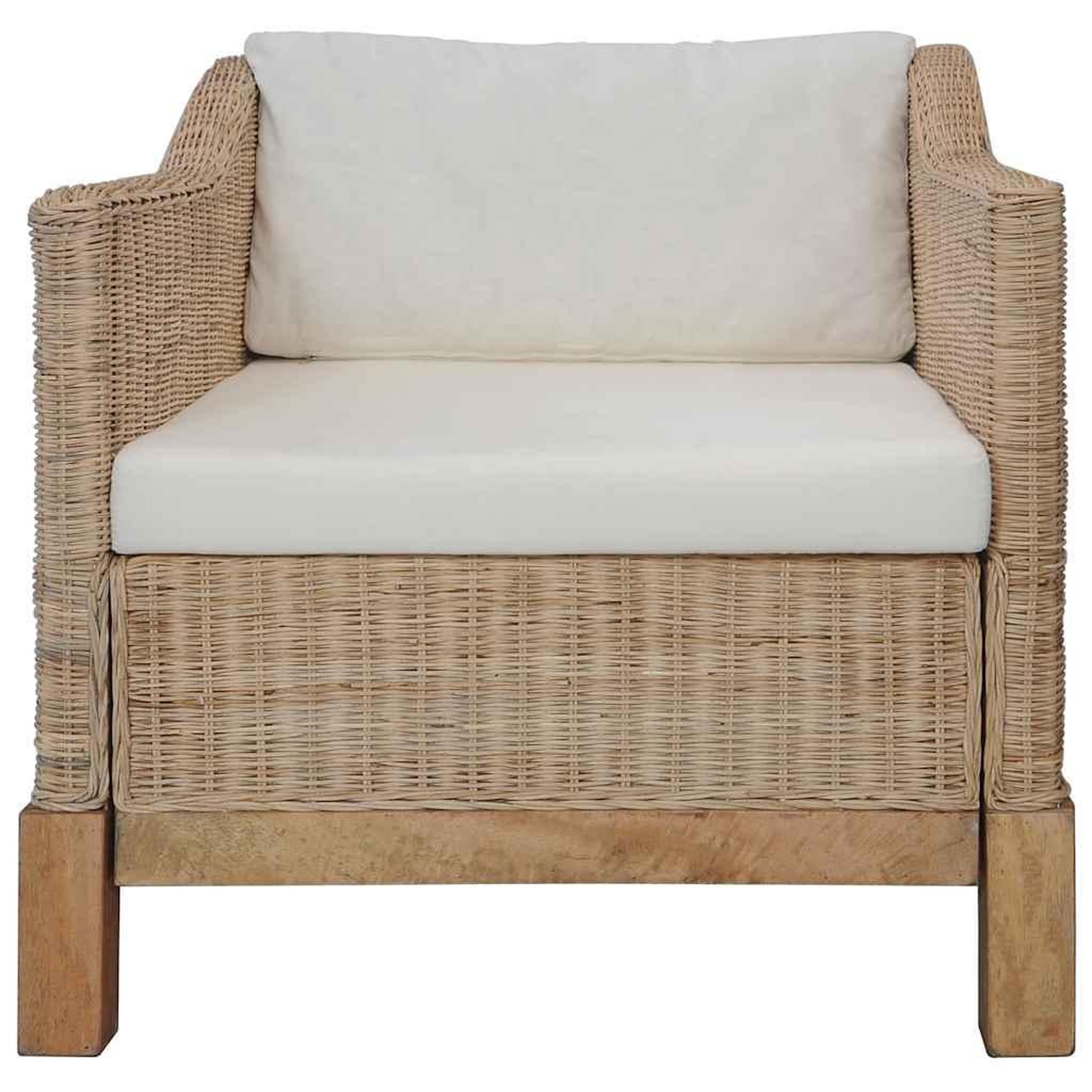 Voir la diapositive 2 : VIDAXL Fauteuil avec coussins rotin naturel