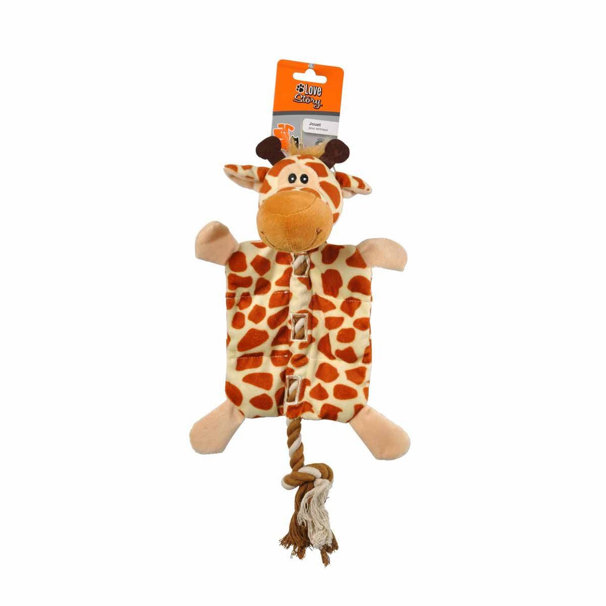 Voir la diapositive 2 : LOVE STORY Peluche pour Chien  Girafe  37cm Marron