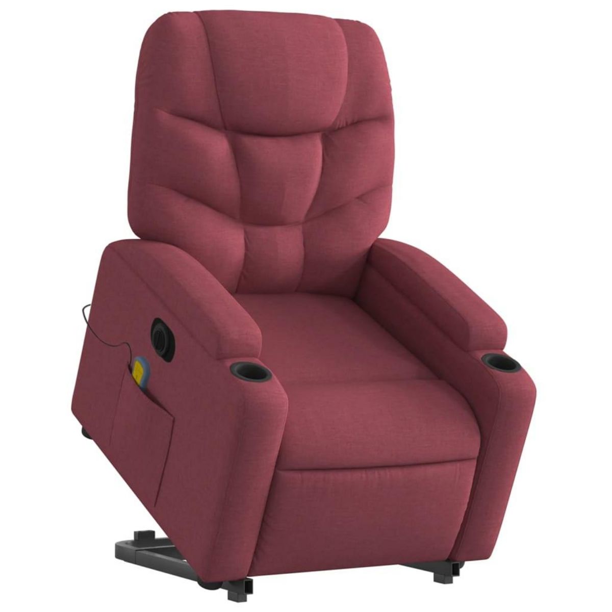 VIDAXL Fauteuil inclinable de massage electrique Rouge bordeaux Tissu