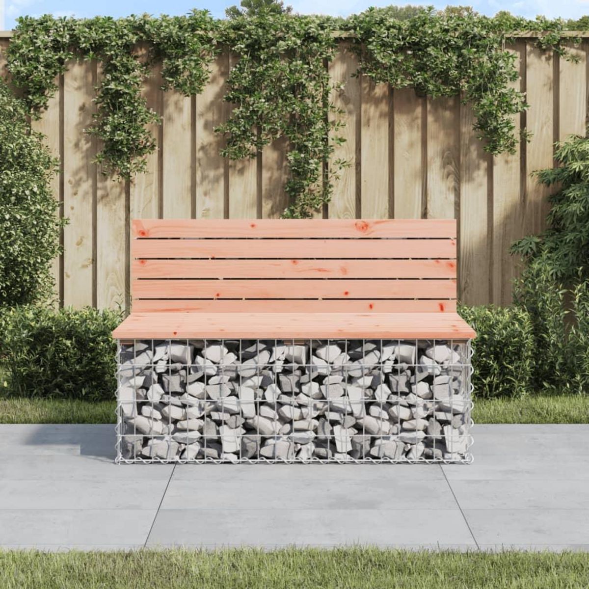 VIDAXL Banc de jardin design gabion 103x70x65cm bois massif de douglas