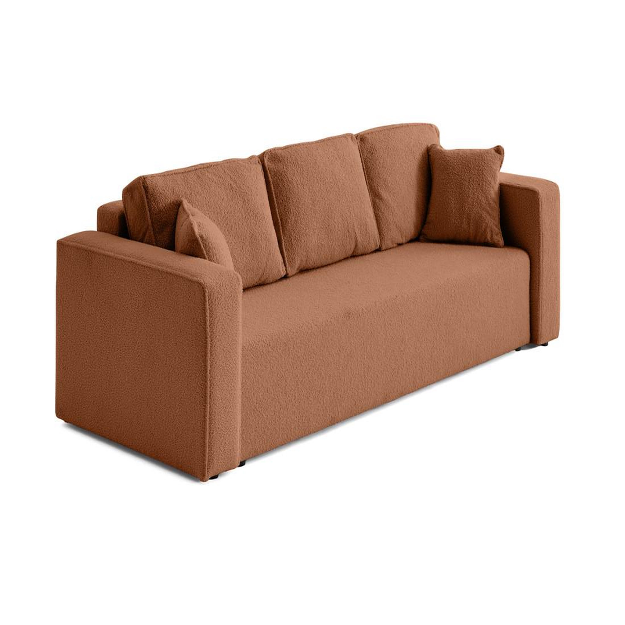 Voir la diapositive 5 : BEST MOBILIER Topaze - canapé 3 places - convertible avec coffre - en tissu bouclette