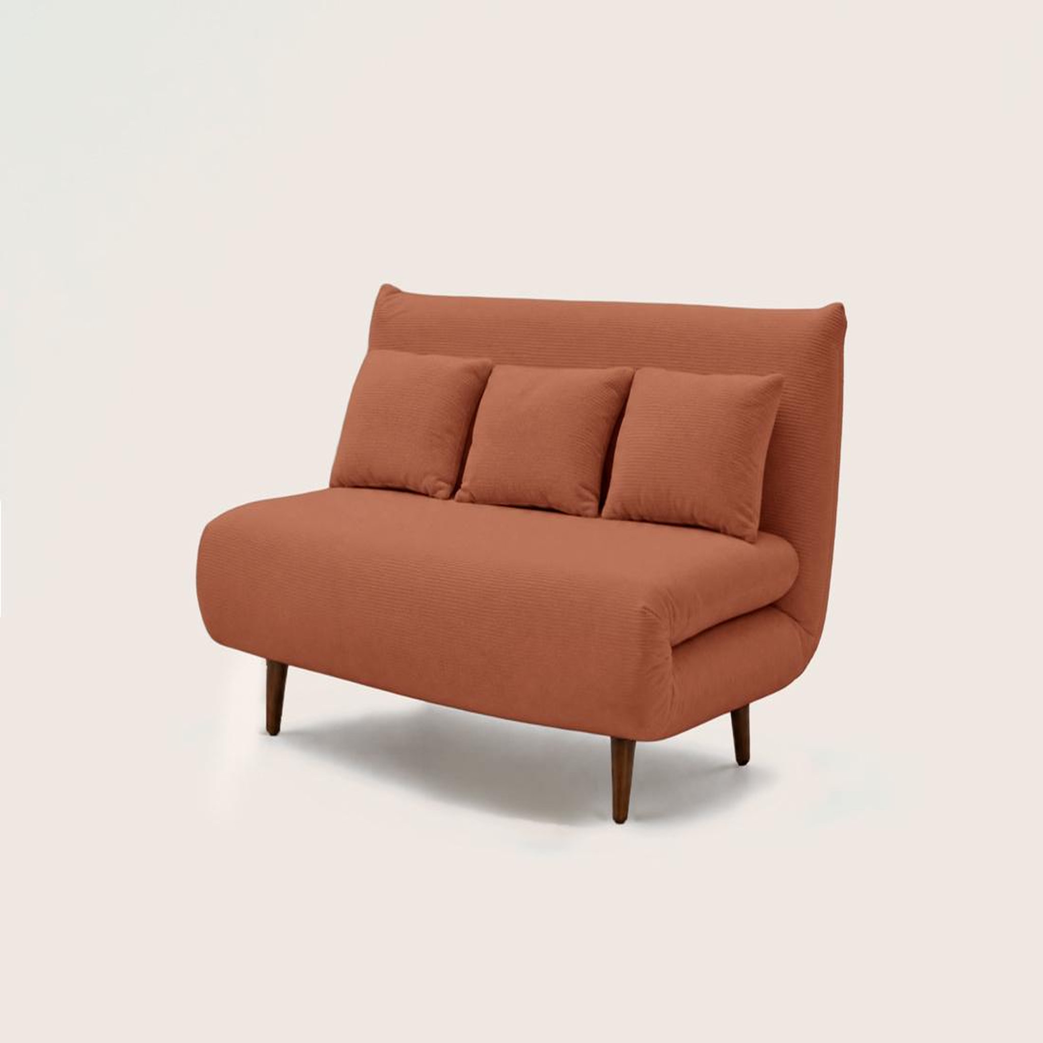 Voir la diapositive 3 : BEST MOBILIER Lumi - banquette convertible clic-clac 2 places en velours côtelé