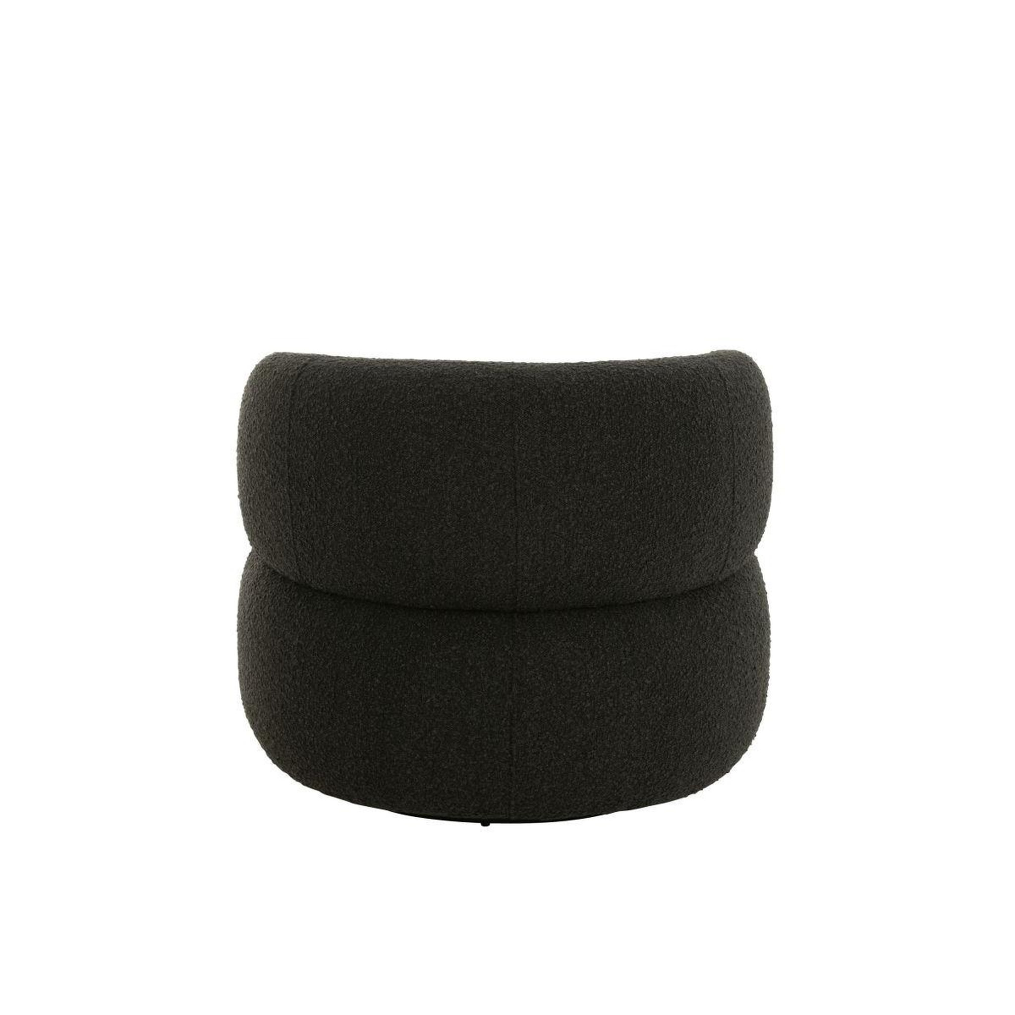 Voir la diapositive 4 : J-LINE Fauteuil Pivotant Rond  Cosy  85cm Noir