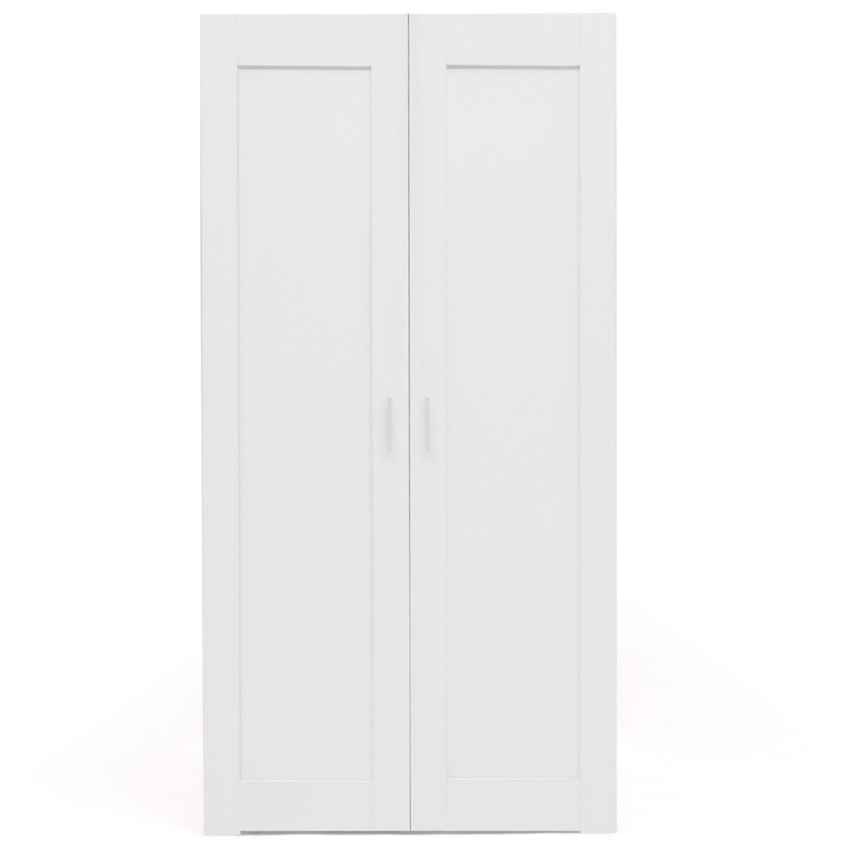 ID MARKET Armoire 2 portes VITO blanc penderie 80 cm avec étagères rangement maxi capacité