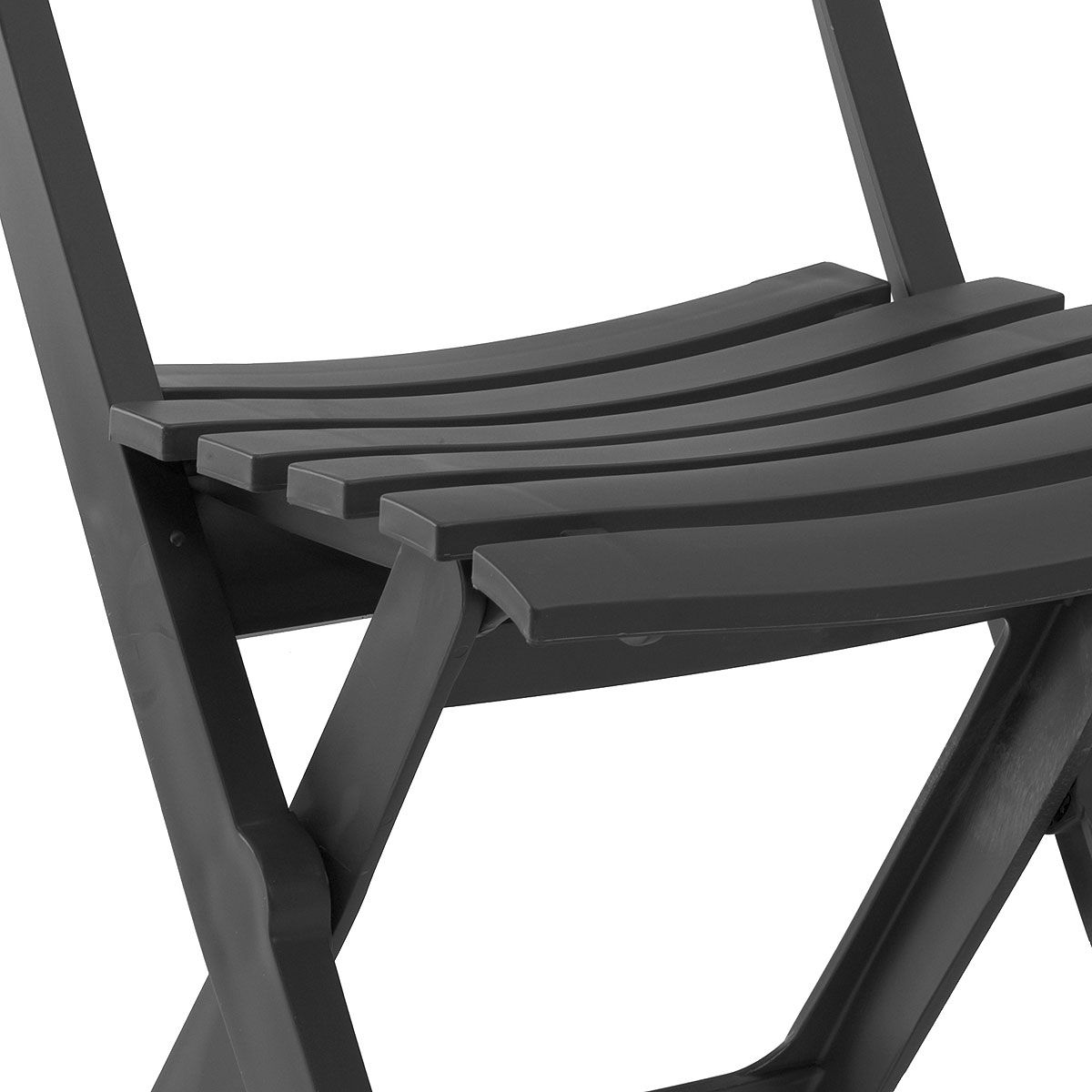 GROSFILLEX Chaise de jardin pliante - Résine - Anthracite - MIAMI