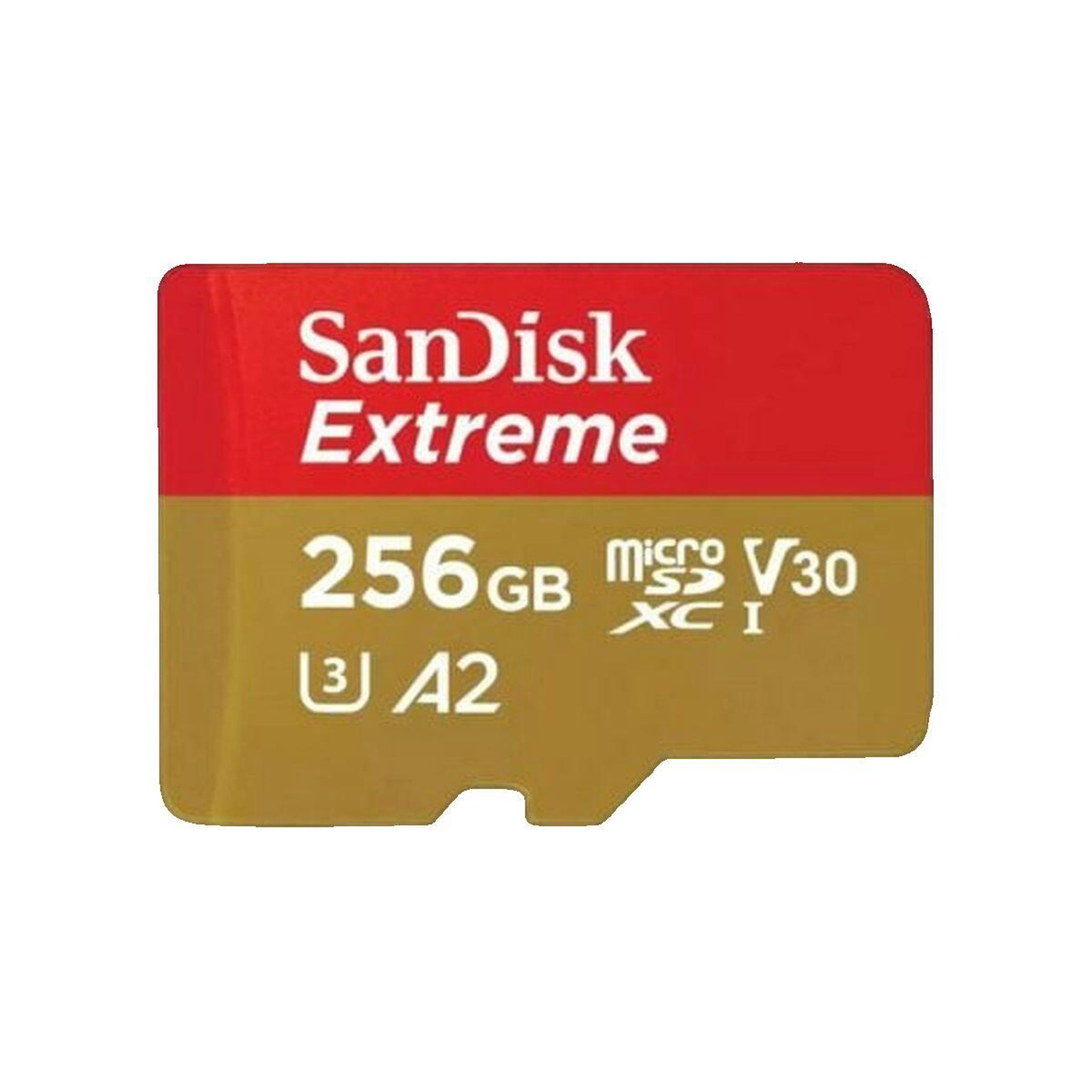 SANDISK Carte mémoire microSDXC SanDisk Extreme 256 Go - A2 / Video Class V30 / UHS-I U3 / Class10 - avec adaptateur SD