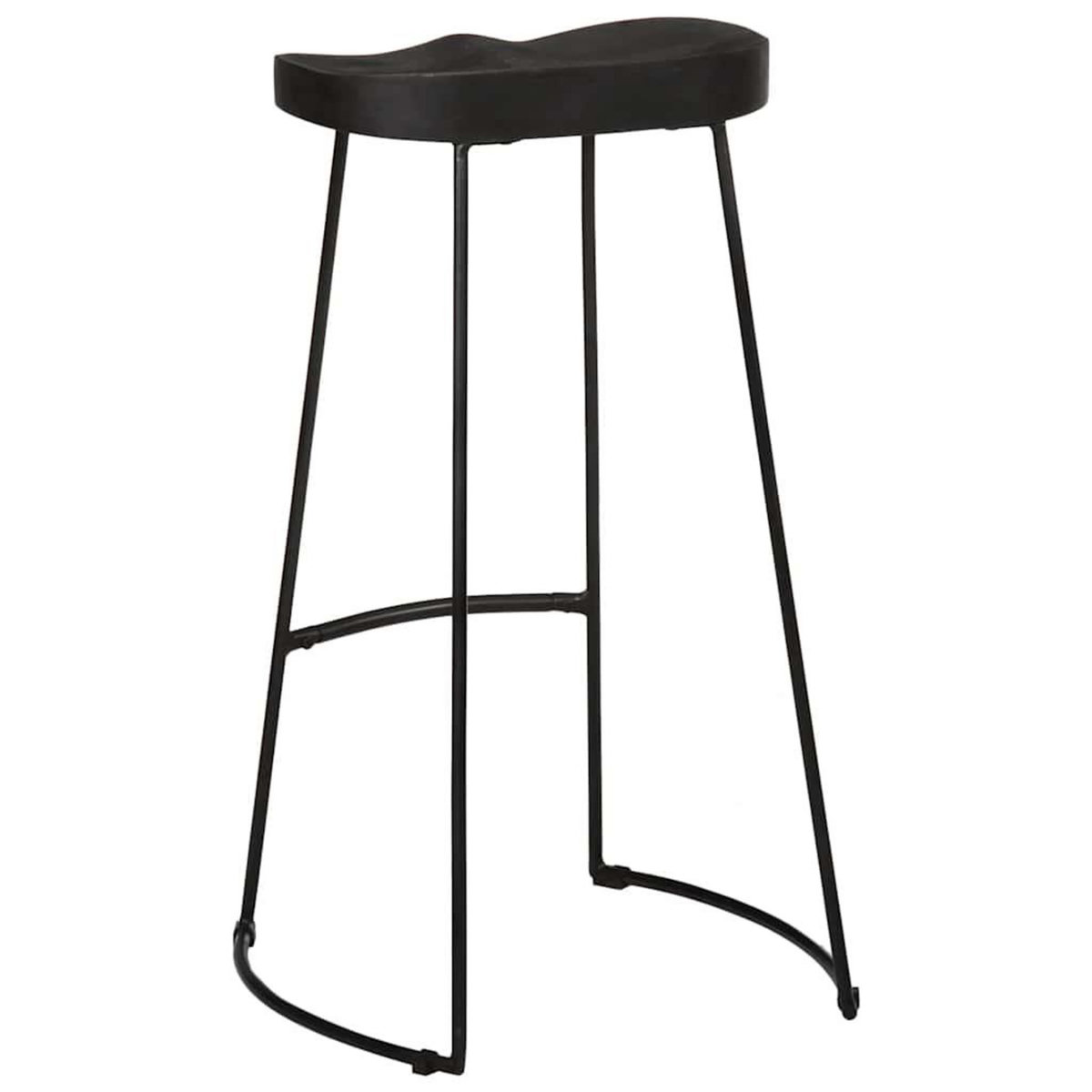 VIDAXL Tabourets de bar lot de 2 noir 45x40x78 cm bois manguier massif