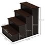 Voir la diapositive 3 : PAWHUT Escalier pour chien animaux rampe 4 marches revêtement tapis amovible antidérapant MDF brun foncé