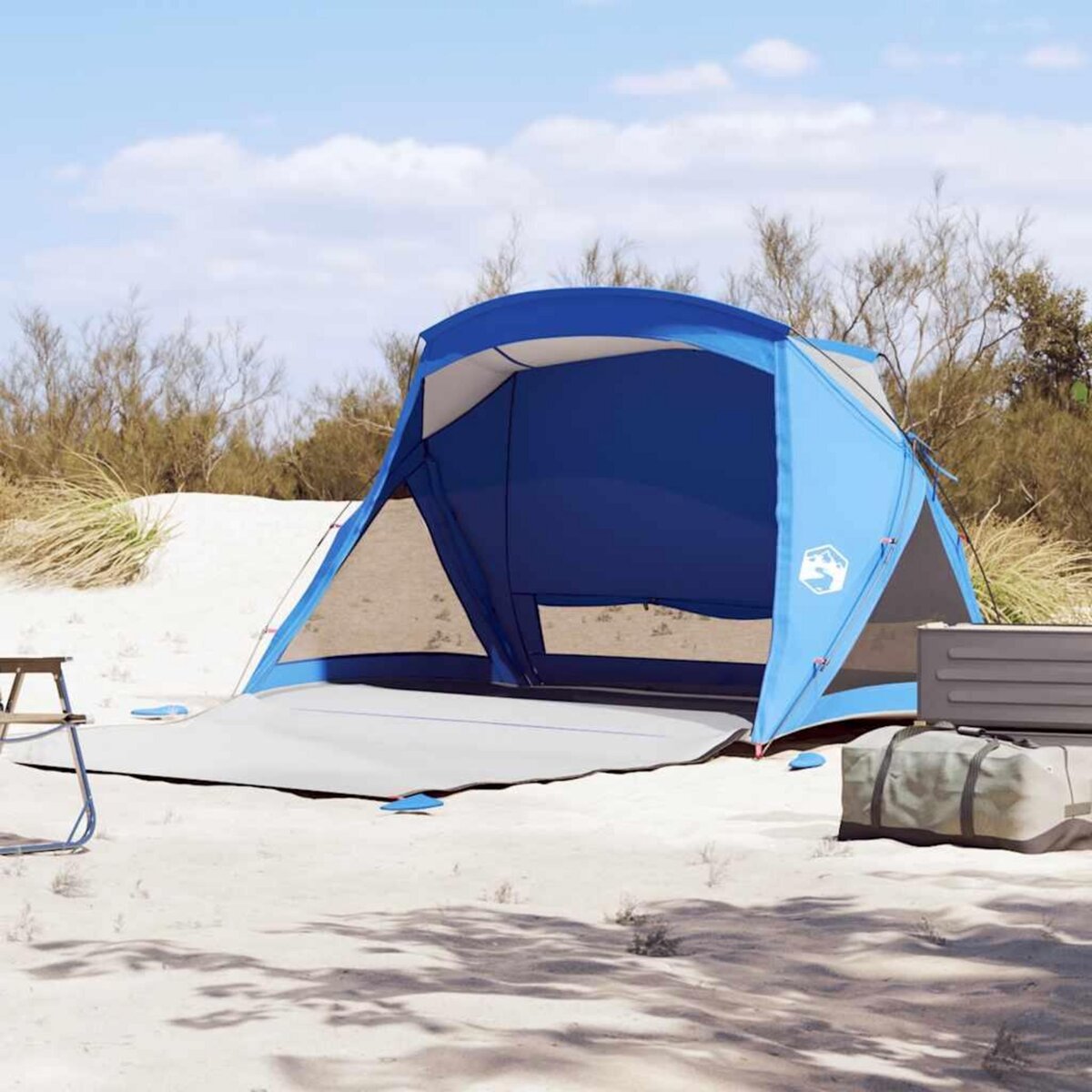 VIDAXL Tente de plage 2 personnes bleu azure impermeable