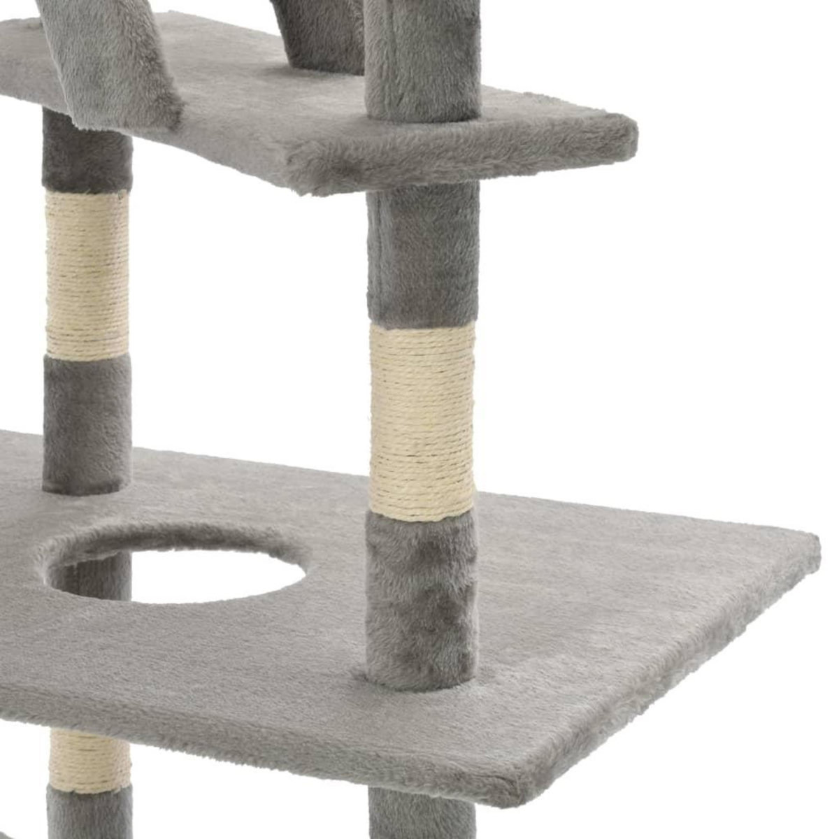 VIDAXL Arbre a chat avec griffoirs en sisal 230-260 cm Gris