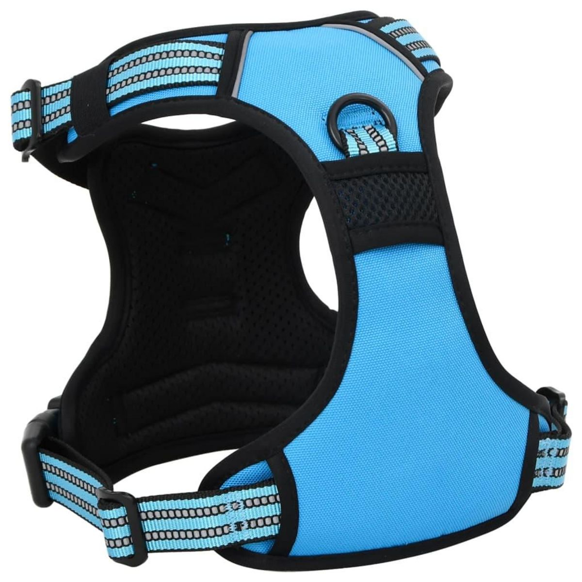 VIDAXL Harnais pour chien avec bandes reflechissantes reglables bleu S