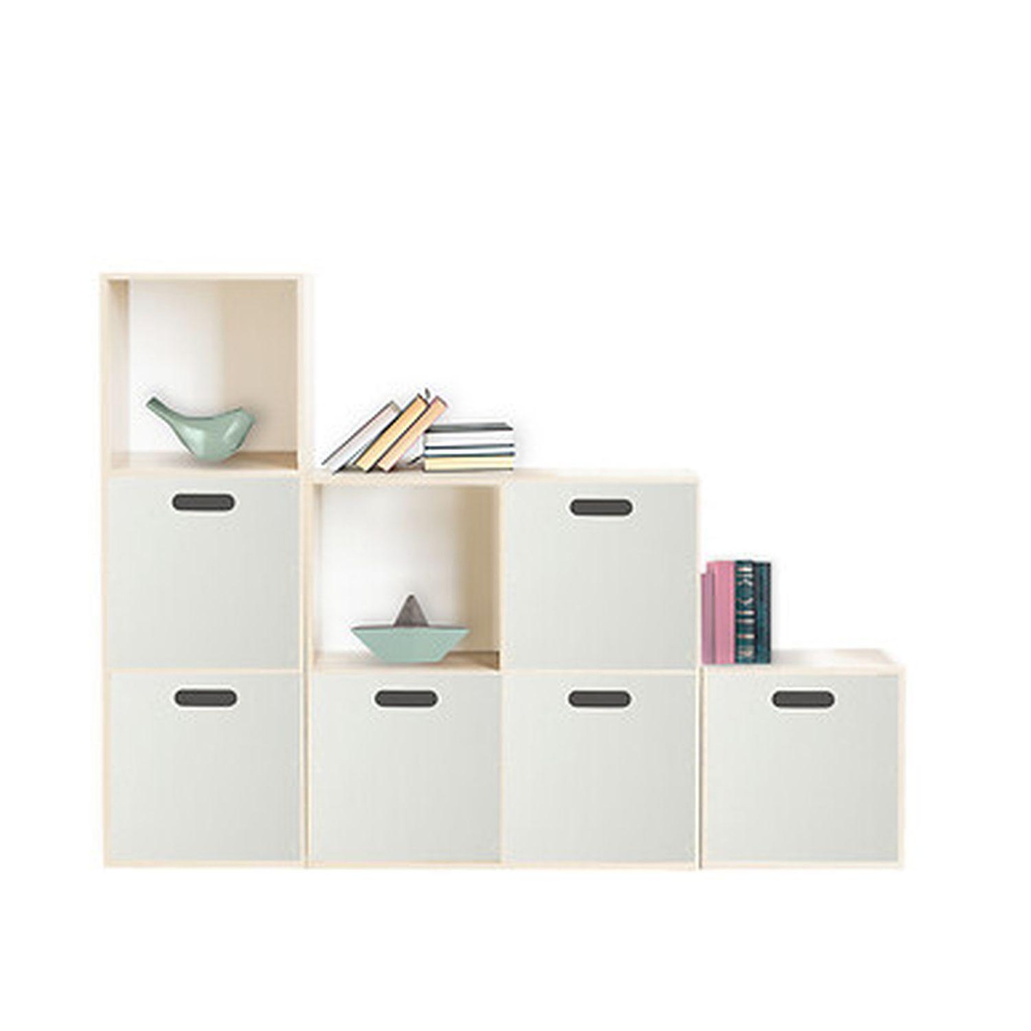 Voir la diapositive 6 : TOILINUX Lot de 6 Boîtes de rangement effet bois en MDF Mix n' modul