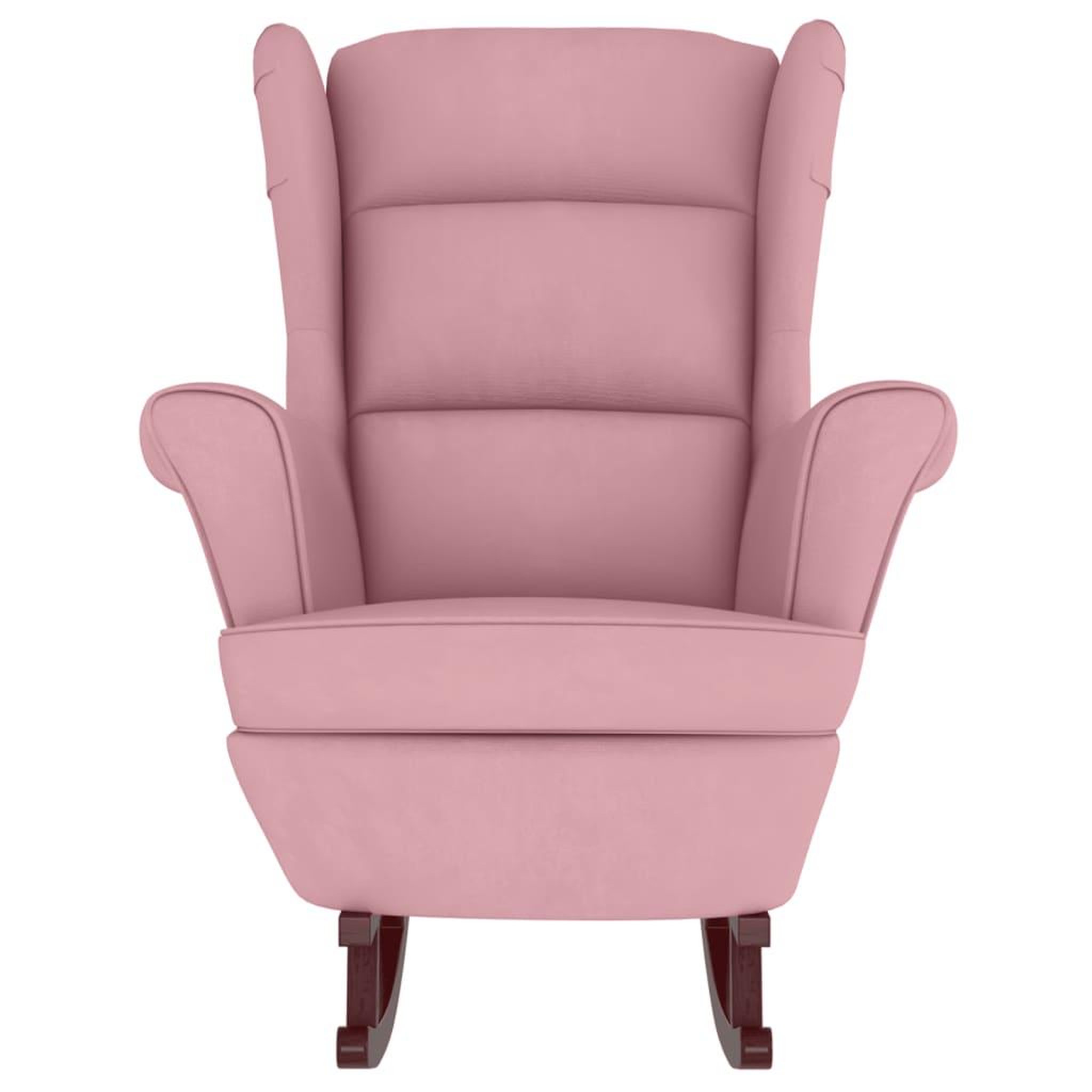 Voir la diapositive 3 : VIDAXL Fauteuil a bascule et pieds en bois massif d'hevea Rose Velours