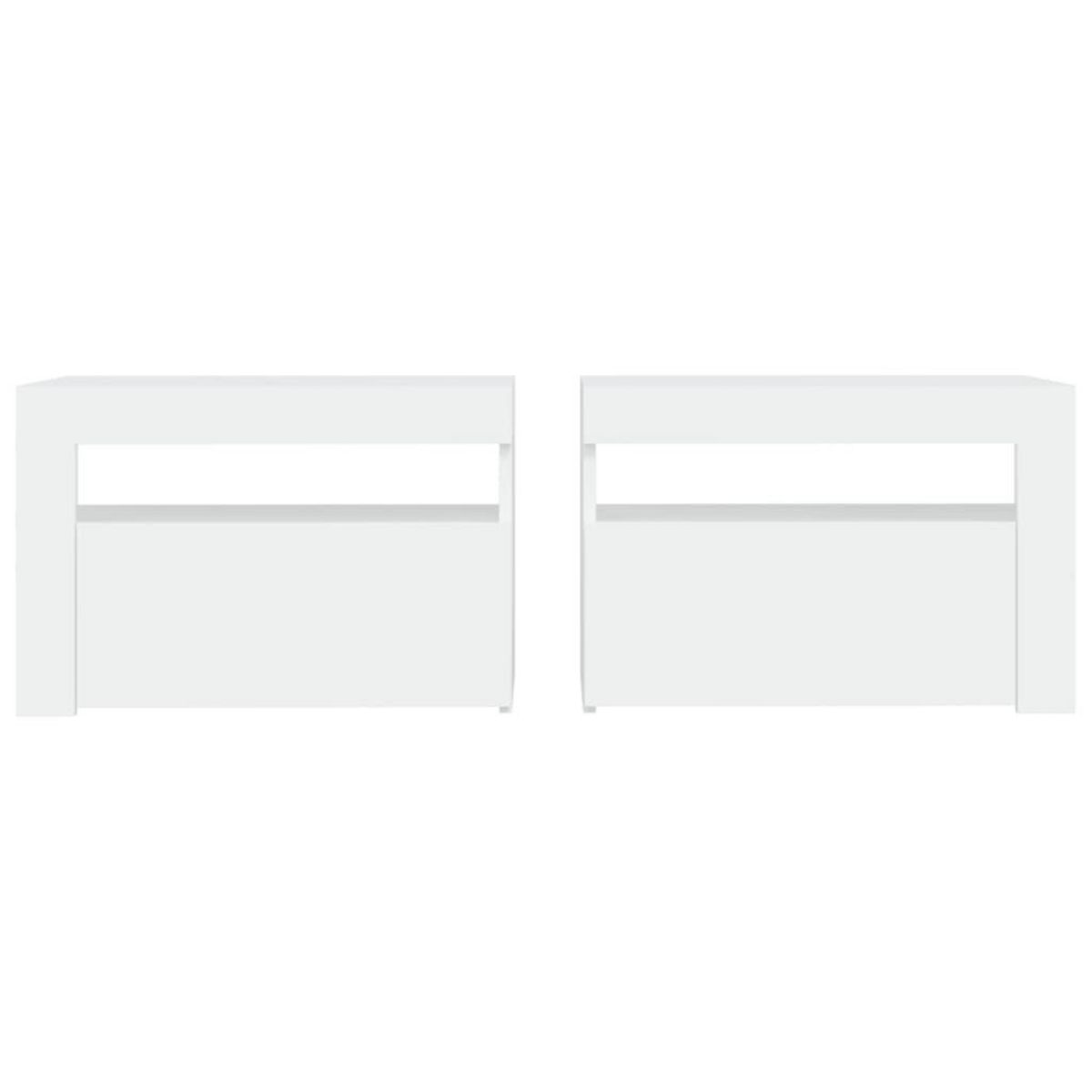 VIDAXL Tables de chevet 2 pcs avec LED Blanc 60x35x40 cm
