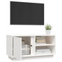 Voir la diapositive 5 : VIDAXL Meuble TV Blanc 80x35x40,5 cm Bois de pin massif
