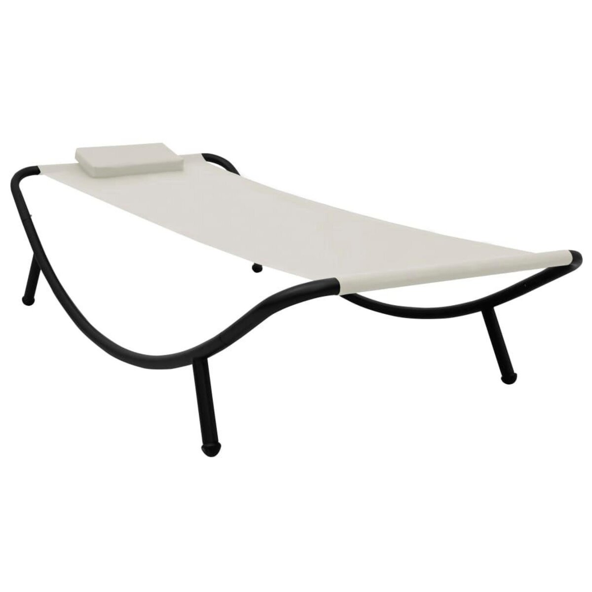 VIDAXL Lit de jardin creme 200x90 cm acier