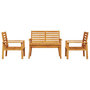 Voir la diapositive 3 : VIDAXL Salon de jardin 4 pcs bois d'acacia solide