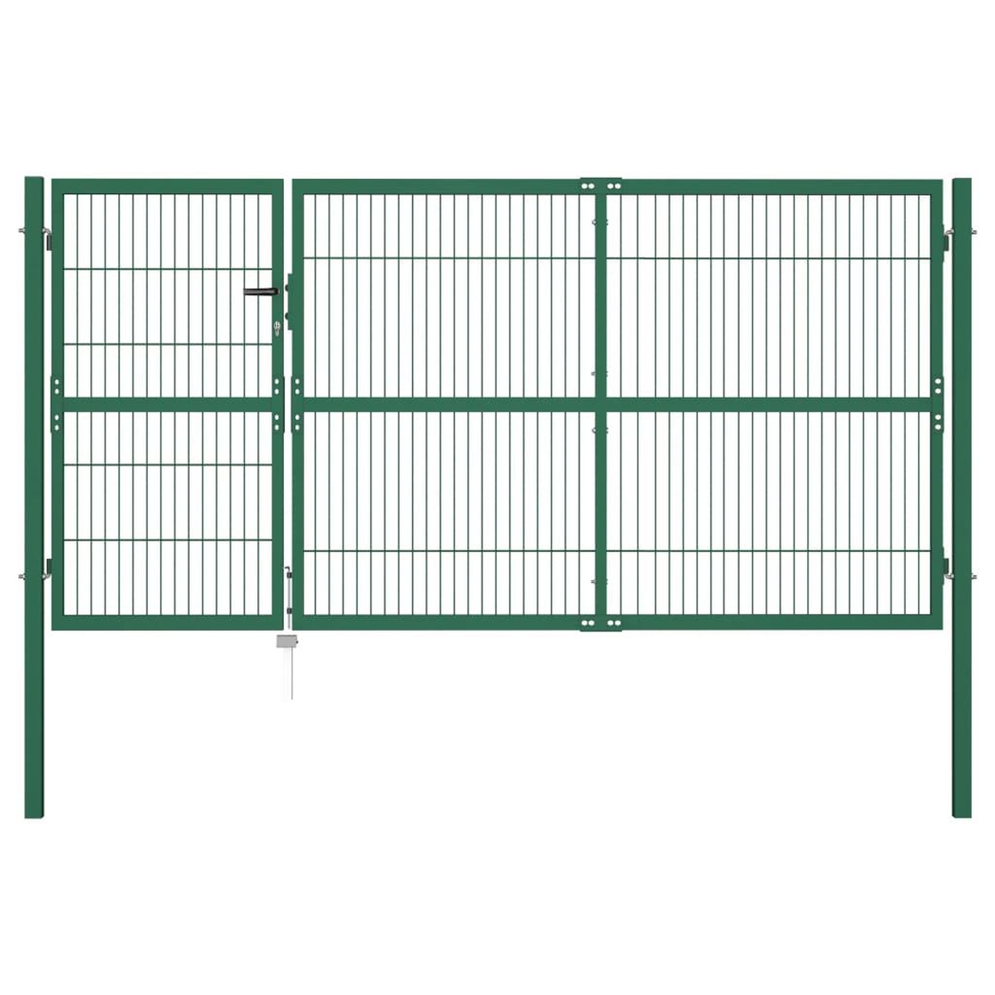 Voir la diapositive 1 : VIDAXL Portail de cloture de jardin avec poteaux 350x140 cm Acier Vert