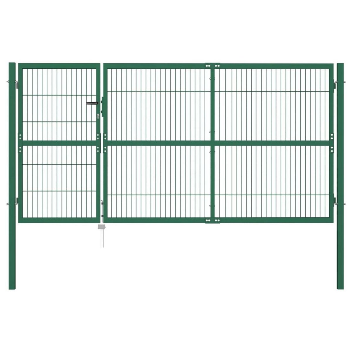 VIDAXL Portail de cloture de jardin avec poteaux 350x140 cm Acier Vert