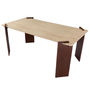 Voir la diapositive 3 : Paris Prix Table à Manger Effet Travertin  Misty  180cm Beige & Marron