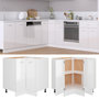 Voir la diapositive 1 : VIDAXL Armoire de plancher d'angle blanc brillant 75,5x75,5x81,5 cm