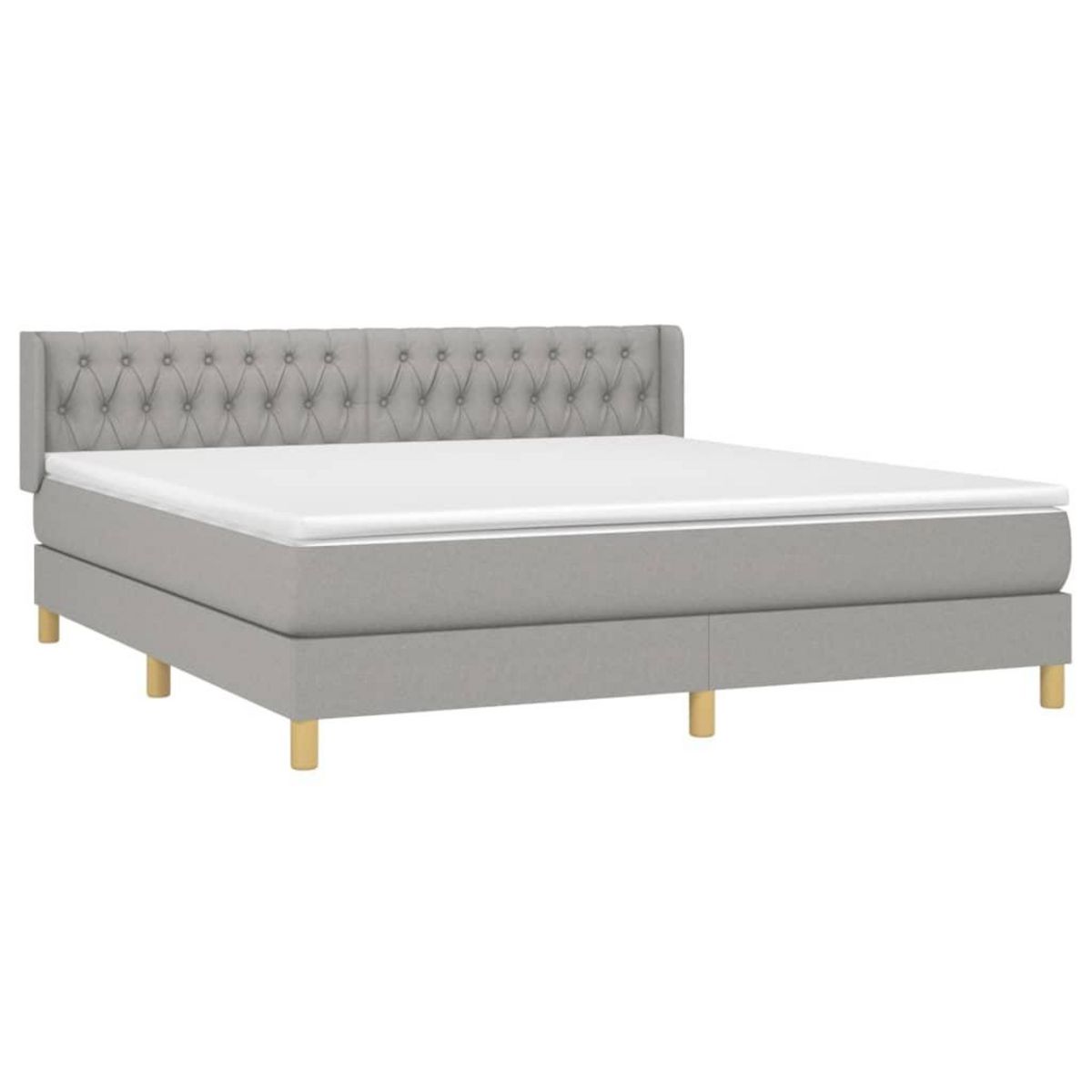 VIDAXL Sommier a lattes de lit avec matelas Gris clair 180x200cm Tissu