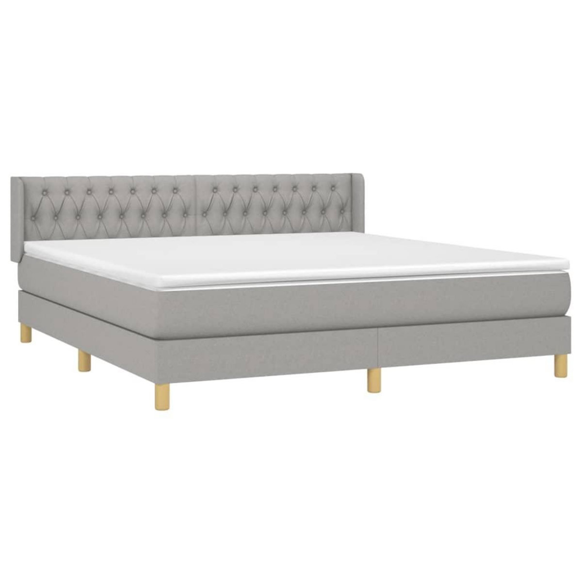 VIDAXL Sommier a lattes de lit avec matelas Gris clair 180x200cm Tissu