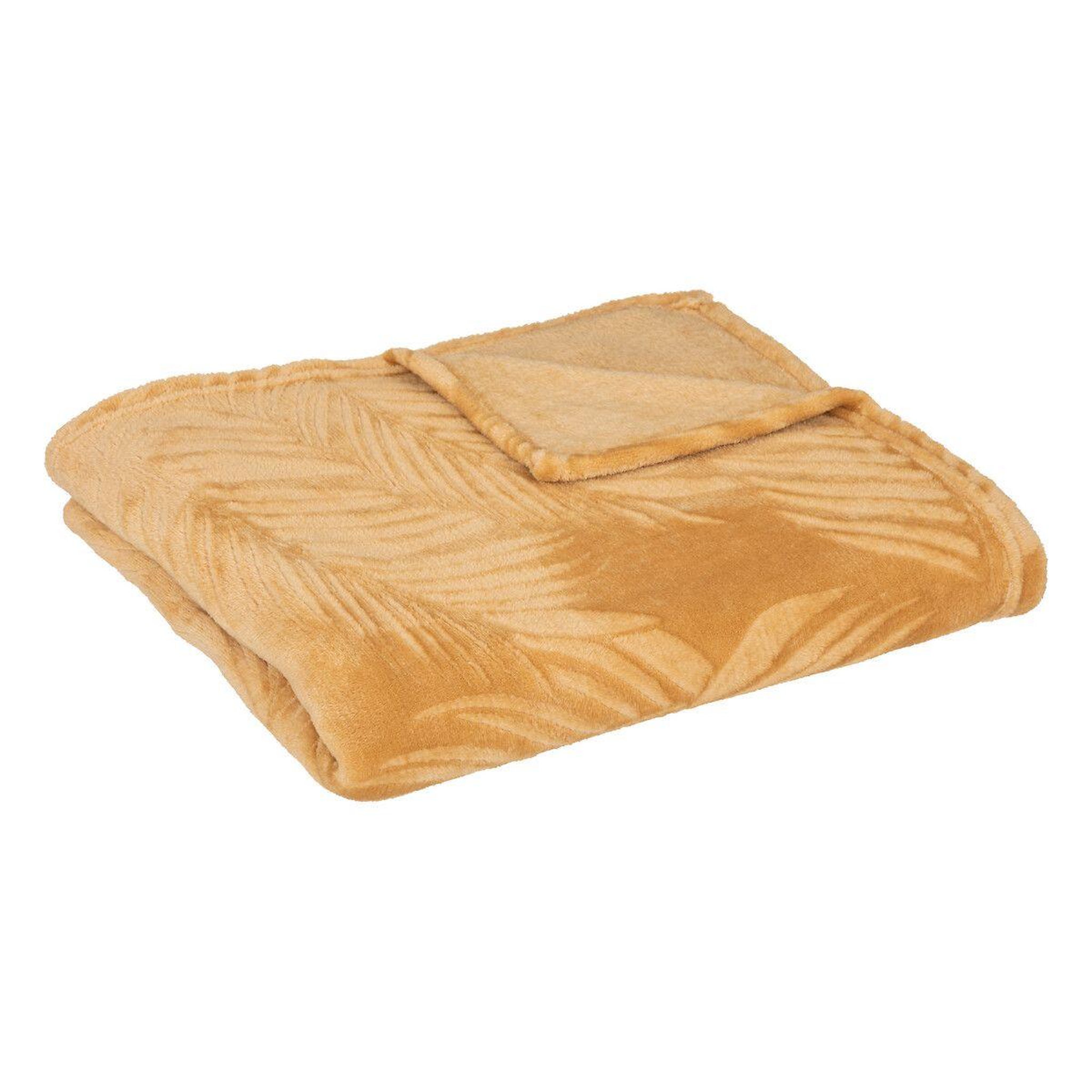 ATMOSPHERA Plaid en flanelle  zoa  125x150cm ocre