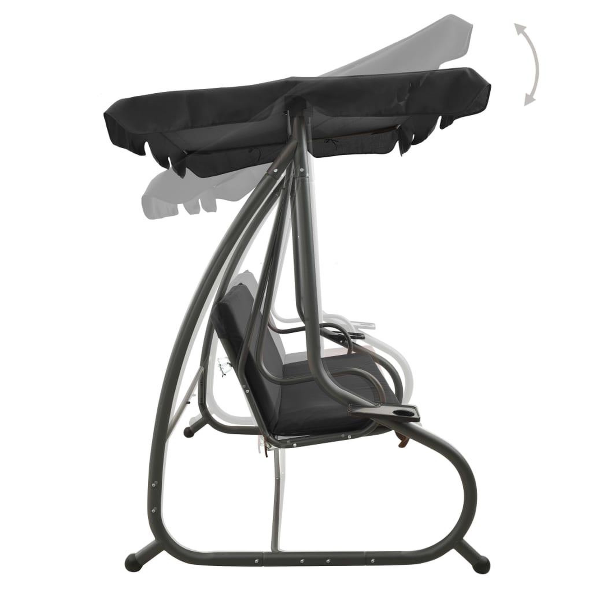 Voir la diapositive 5 : VIDAXL Balancelle d'exterieur avec auvent Anthracite