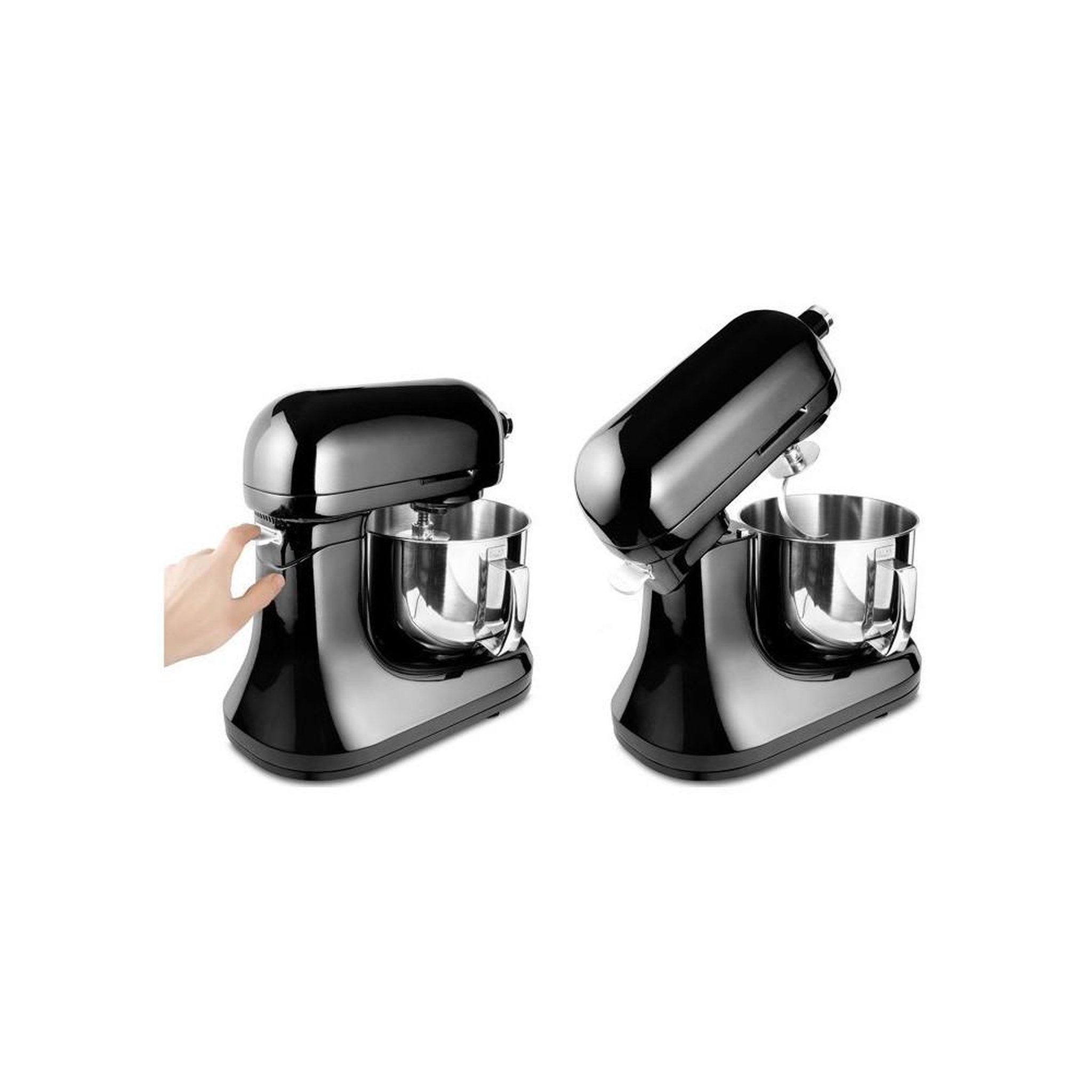 Voir la diapositive 6 : Robot multi-fonction avec hachoir KM 8013, bol inox 5 L, noir et argent, 6 vitesses + Pulse, balance et écran intégrés