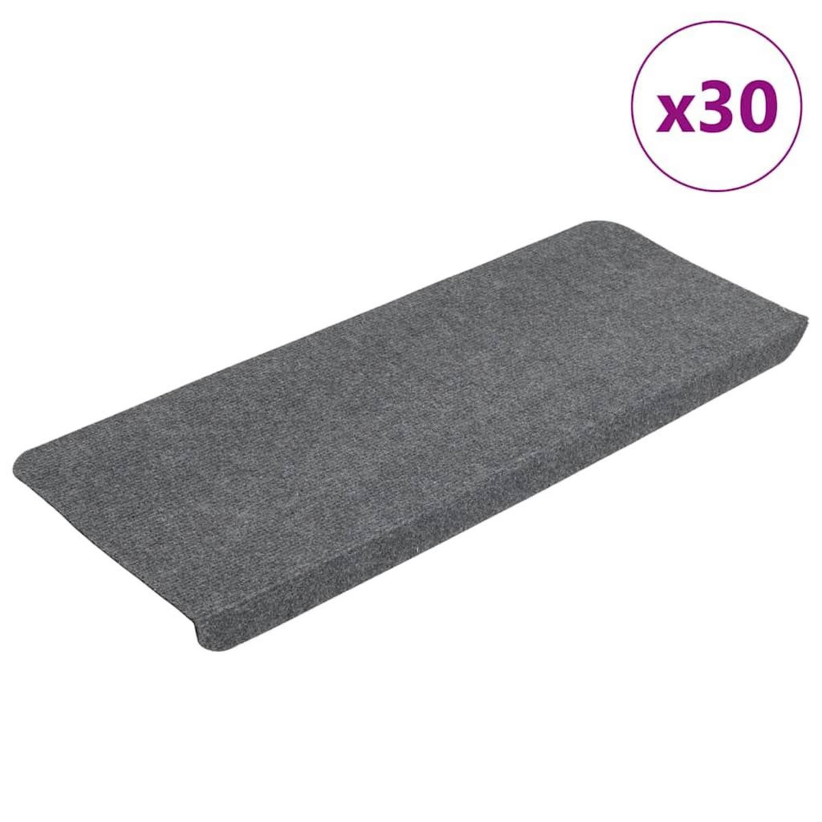 VIDAXL Tapis d'escalier auto-adhesifs 30 pcs gris 65x24,5x3,5 cm