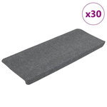 VIDAXL Tapis d'escalier auto-adhesifs 30 pcs gris 65x24,5x3,5 cm