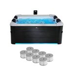 MSpa Spa rigide MSPA 6 places 4 coussins hydromassages. 8 filtres + bâche incluse 180 cm x 65 cm