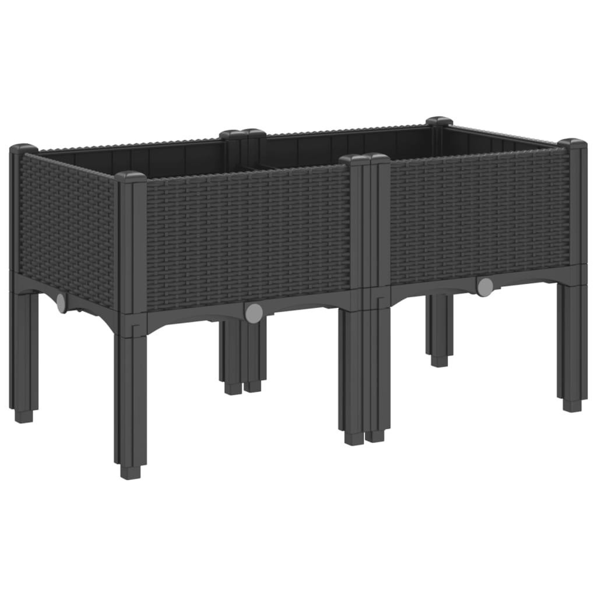 Voir la diapositive 5 : VIDAXL Jardiniere avec pieds noir 80x40x42 cm PP
