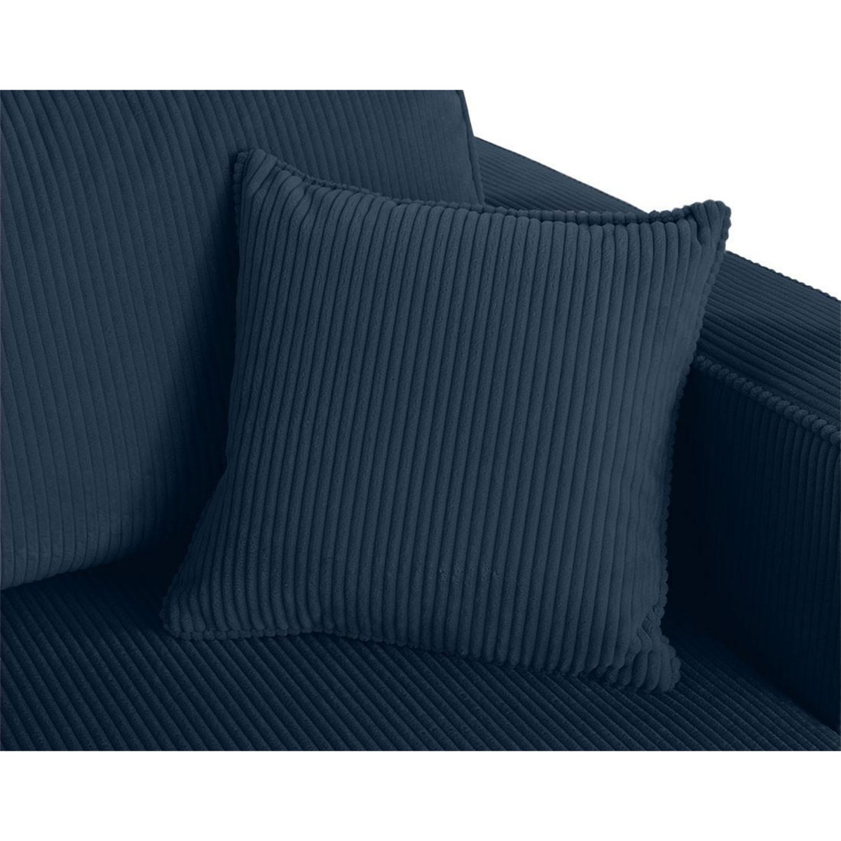 BEST MOBILIER Topaze - canapé droit 4 places avec double méridienne - assise profonde - en velours côtelé