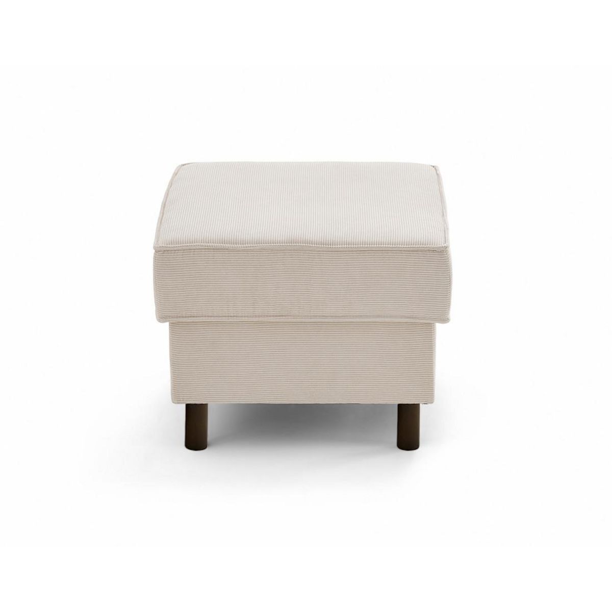 LISA DESIGN Jake - pouf en velours côtelé - pieds bois foncé