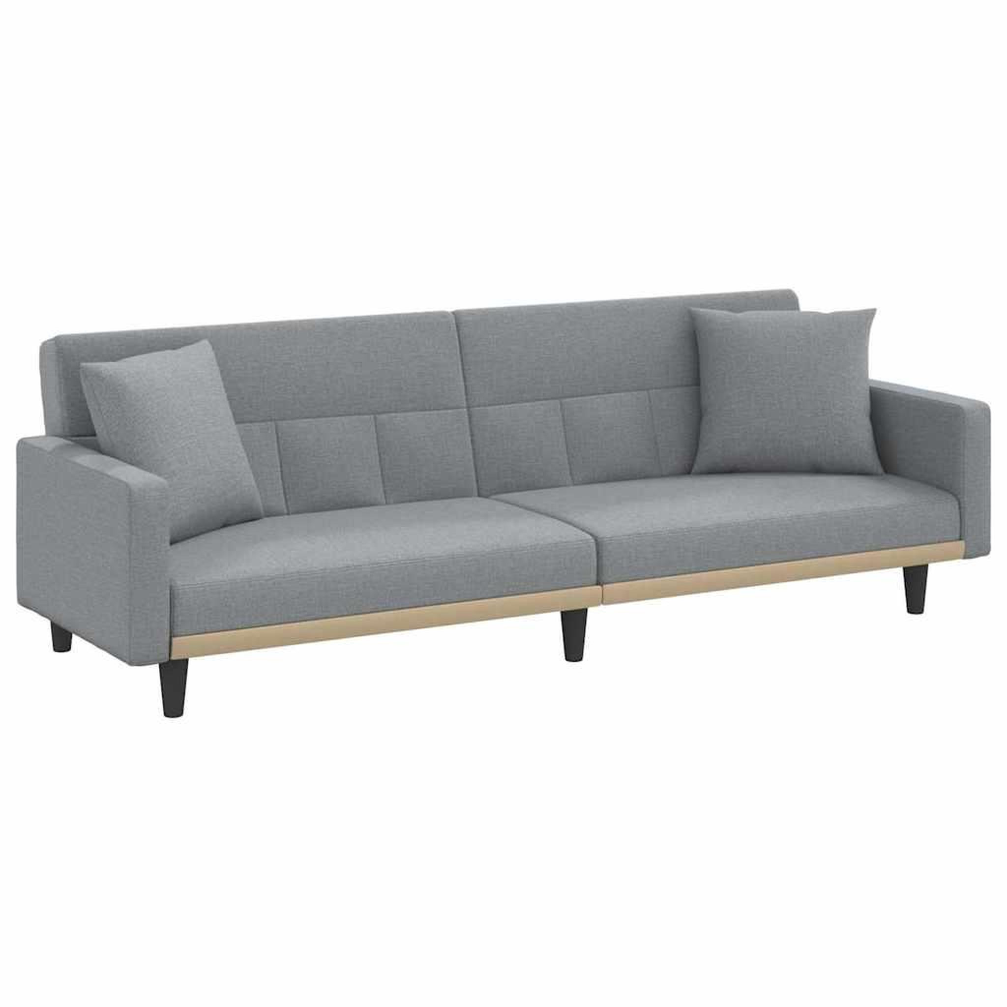 Voir la diapositive 2 : VIDAXL Canape-lit avec coussins gris clair tissu
