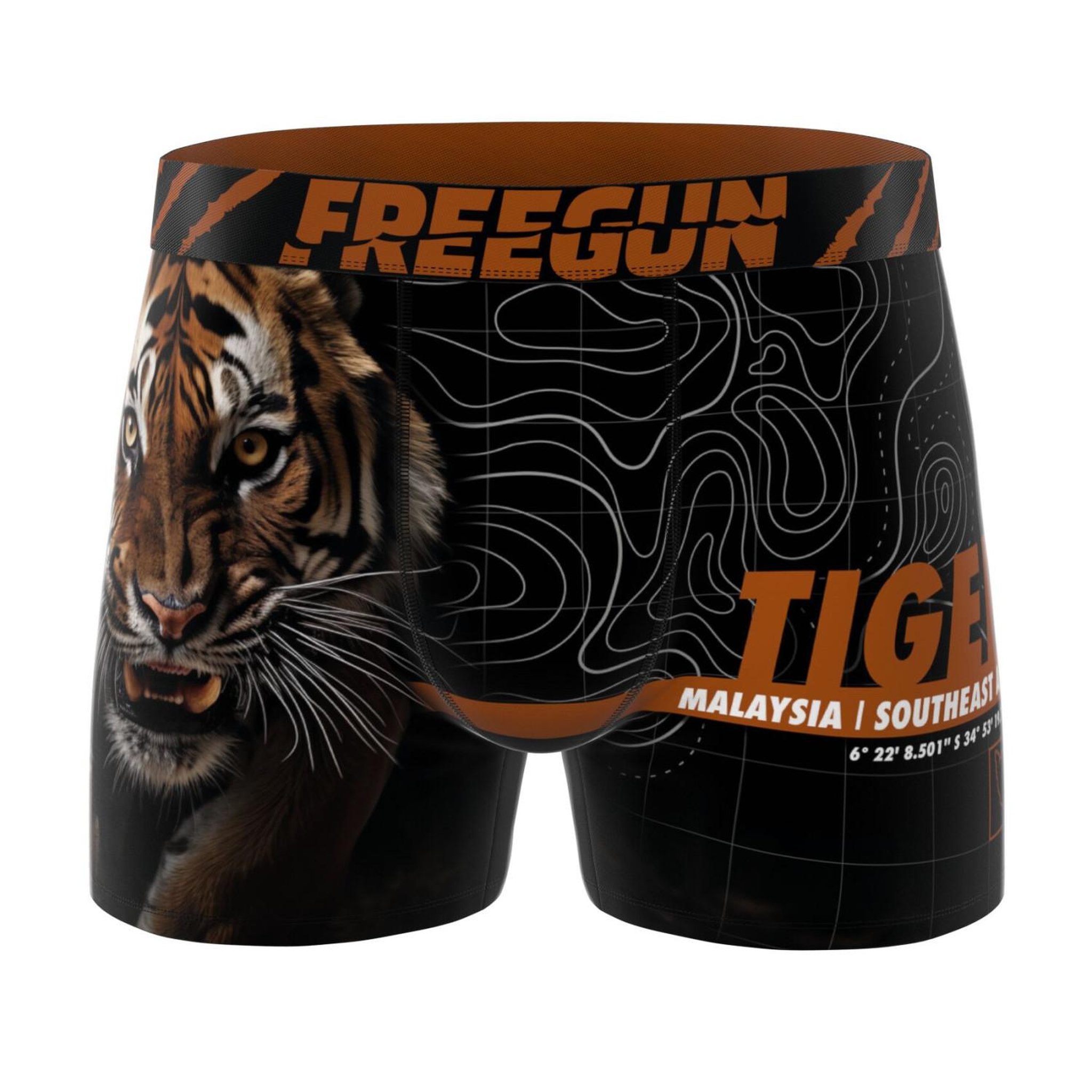 Voir la diapositive 3 : FREEGUN Lot de 4 boxers homme Wild Life