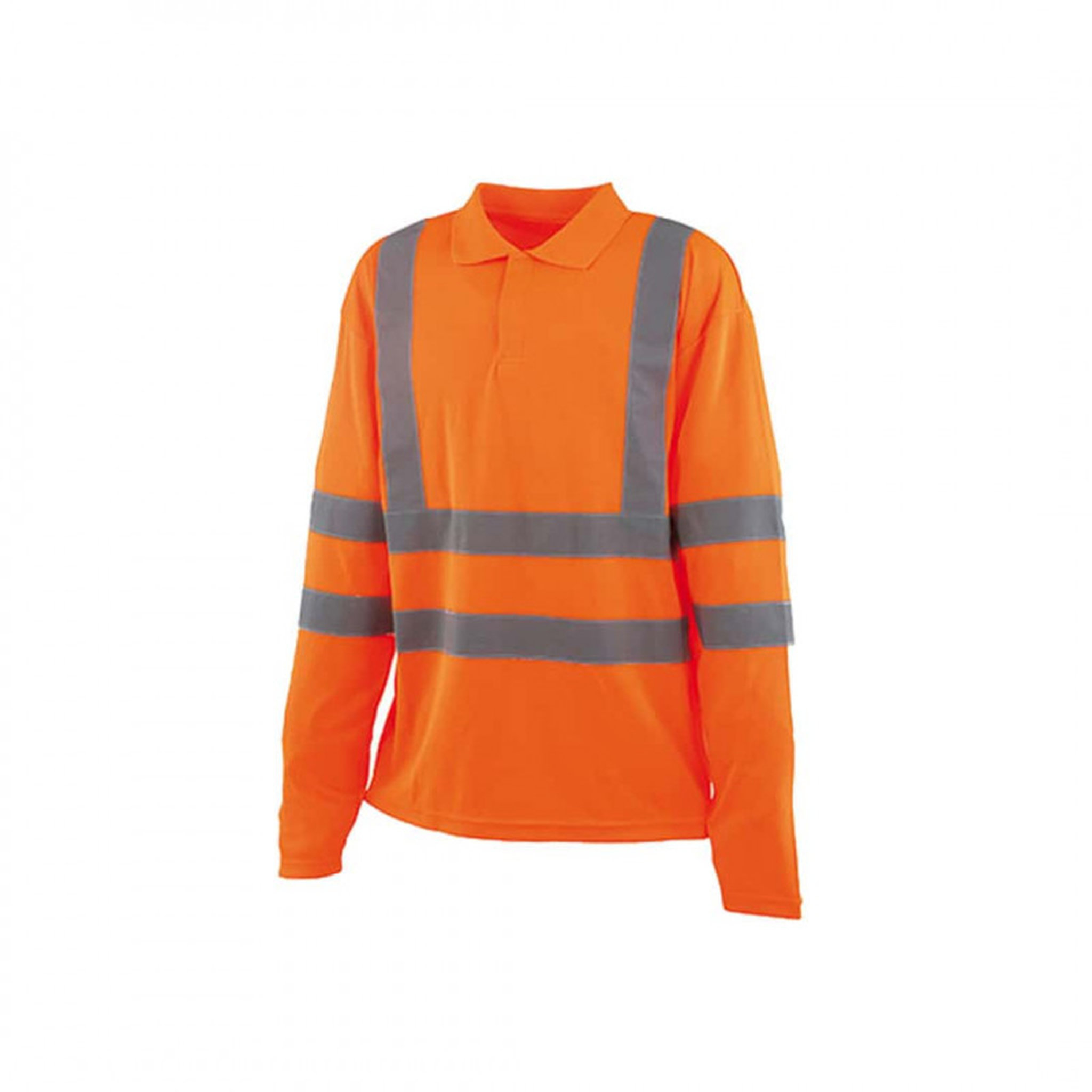 Voir la diapositive 2 :  Polo haute visibilité - Manches longues - Orange fluo - M