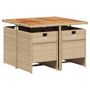 Voir la diapositive 3 : VIDAXL Ensemble a manger de jardin avec coussins 5pcs Beige poly rotin
