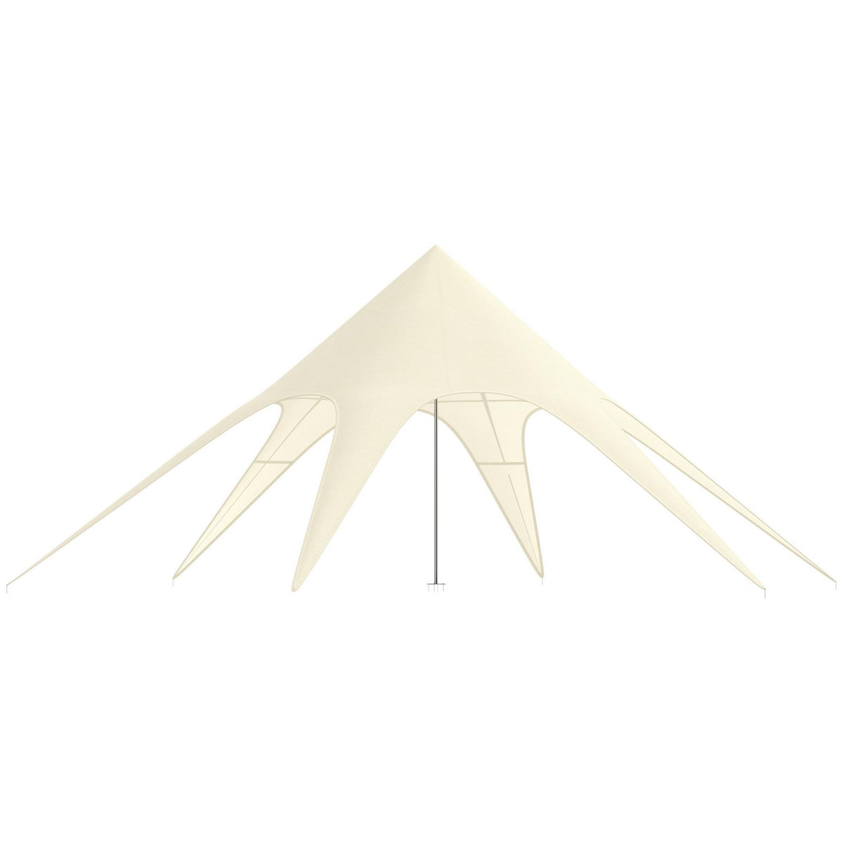 OUTSUNNY Tente de jardin XXL - tente étoile barnum dim. 10 x 10 x 4 m polyester haute densité beige