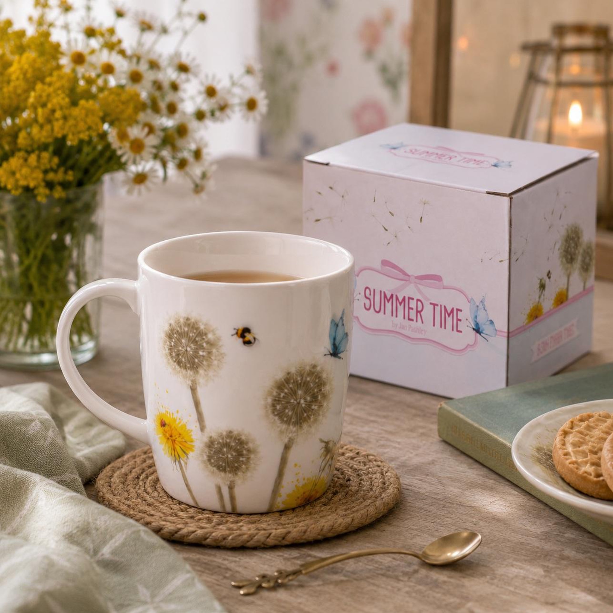 Voir la diapositive 2 : Eden Mug en porcelaine pissenlits collection jan pashley