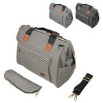 Monsieur Bébé Sac à langer multifonction pour bébé 12 poches avec trousse isotherme - 47 x 30 x 18.5 cm. Coloris disponibles : Gris, Beige