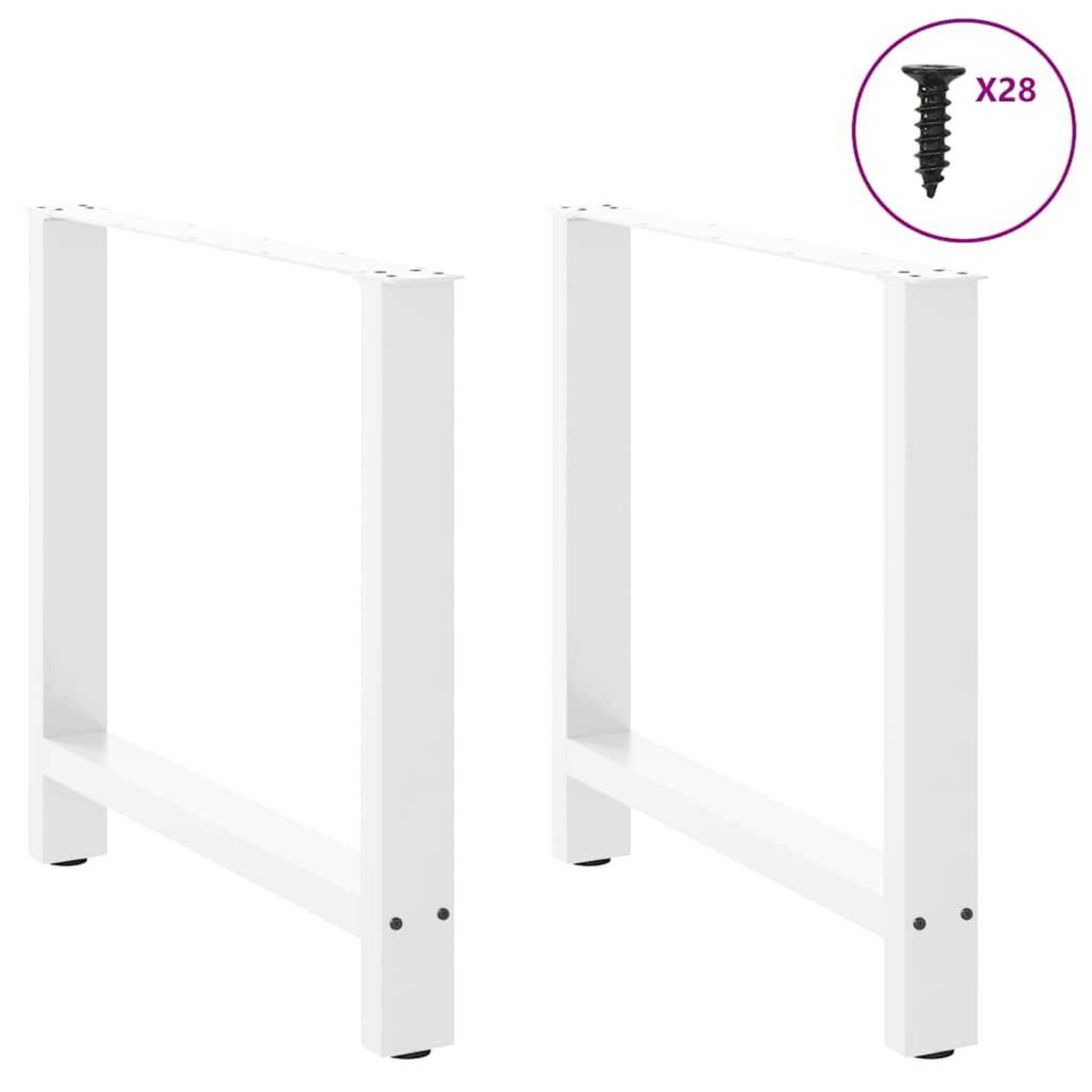 Voir la diapositive 3 : VIDAXL Pieds de table basse blanc 2 pcs 80x(72-73) cm acier