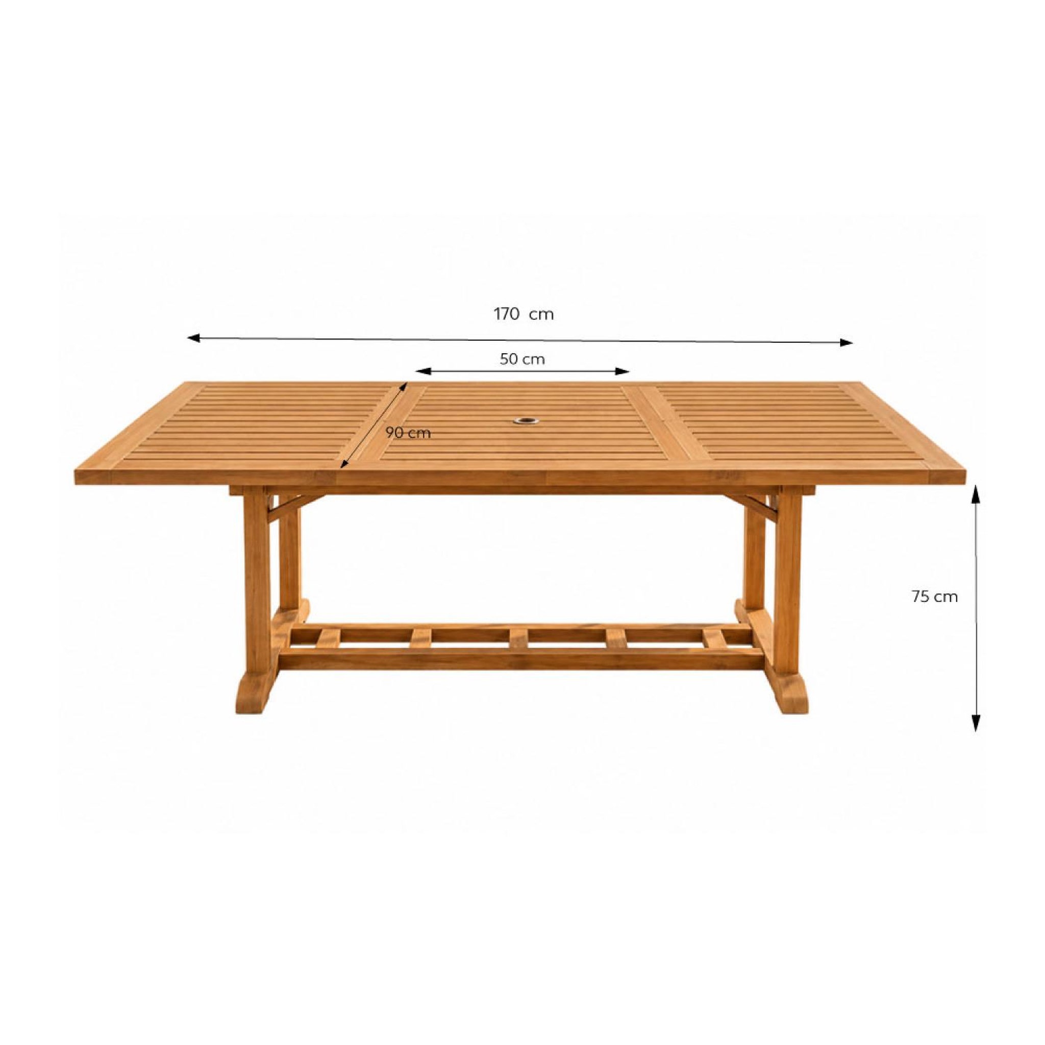 Voir la diapositive 3 : CONCEPT USINE Table en teck rectangulaire extensible 170 cm