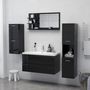 Voir la diapositive 4 : VIDAXL Miroir de salle de bain noir brillant bois d'ingenierie