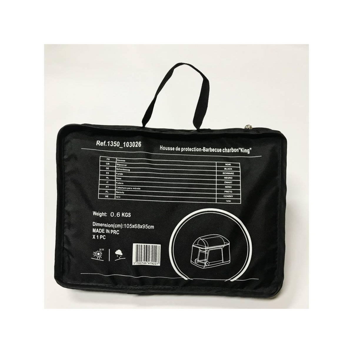 Habitat et Jardin Housse de protection pour barbecue - 105 x 68 x 95 cm - Noir