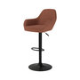 Voir la diapositive 3 : Rendez vous déco Lot de 2 chaises de bar effet laine bouclette rouge brique 63/83 cm-Adam