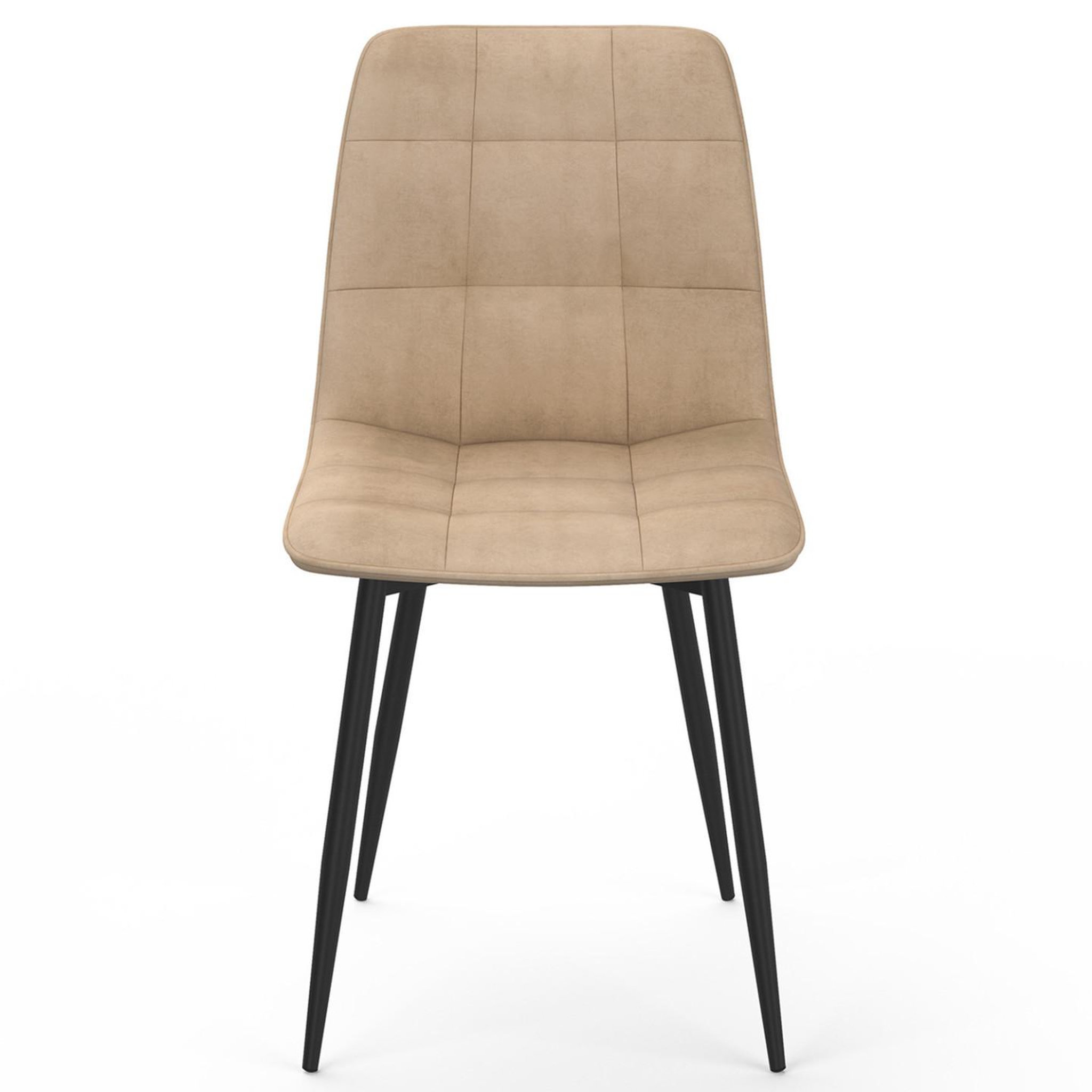 Voir la diapositive 3 : ID MARKET Lot de 6 chaises mila en velours taupe pour salle à manger