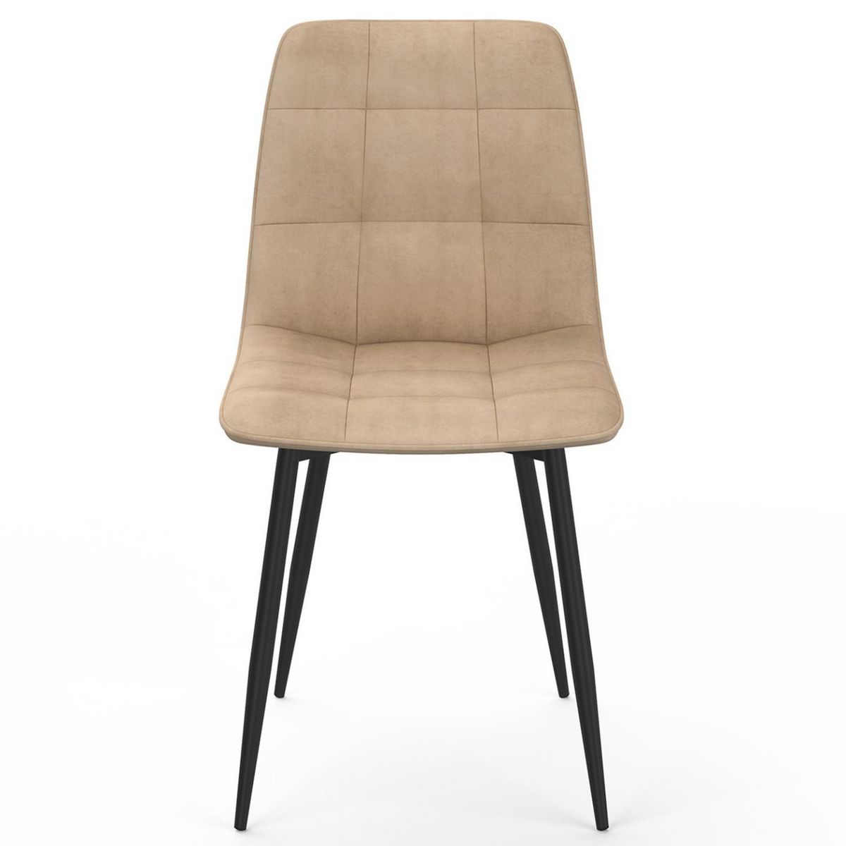 ID MARKET Lot de 6 chaises MILA en velours taupe pour salle à manger